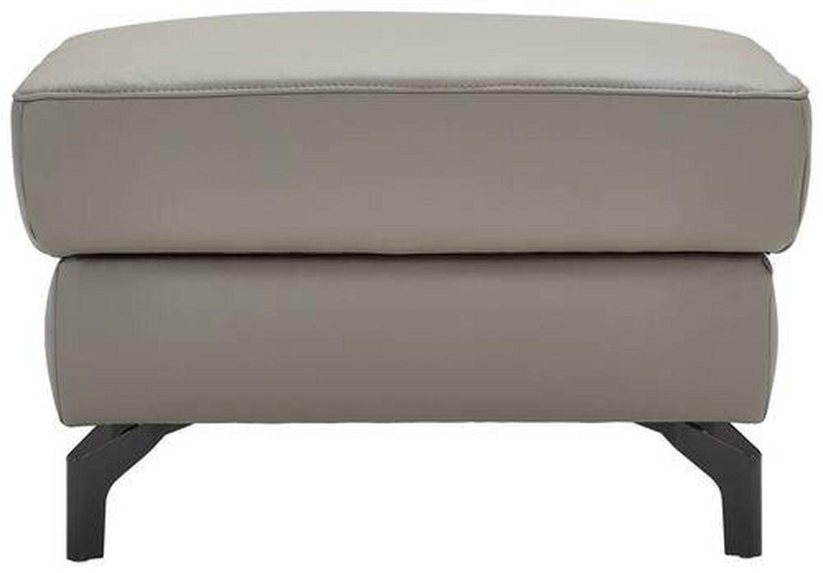 HOCKER inkl. Stauraum Lederlook Echtleder Schlammfarben  - Schlammfarben/Schwarz, Design, Leder/Textil (70/44/60cm) - Celina Home