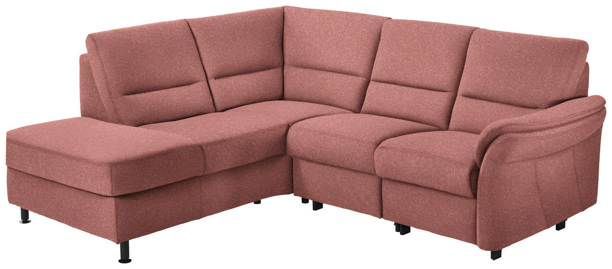 ECKSOFA in Flachgewebe Rot  - Rot/Schwarz, Modern, Textil/Metall (203/227cm) - Beldomo System