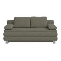 BOXSPRINGSOFA  mit Liegefunktion, Rücken echt Flachgewebe Grau  - Silberfarben/Grau, Design, Textil/Metall (202/96/105cm) - Carryhome