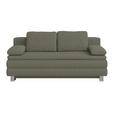 BOXSPRINGSOFA  in Flachgewebe Grau  - Silberfarben/Grau, Design, Textil/Metall (202/96/105cm) - Carryhome