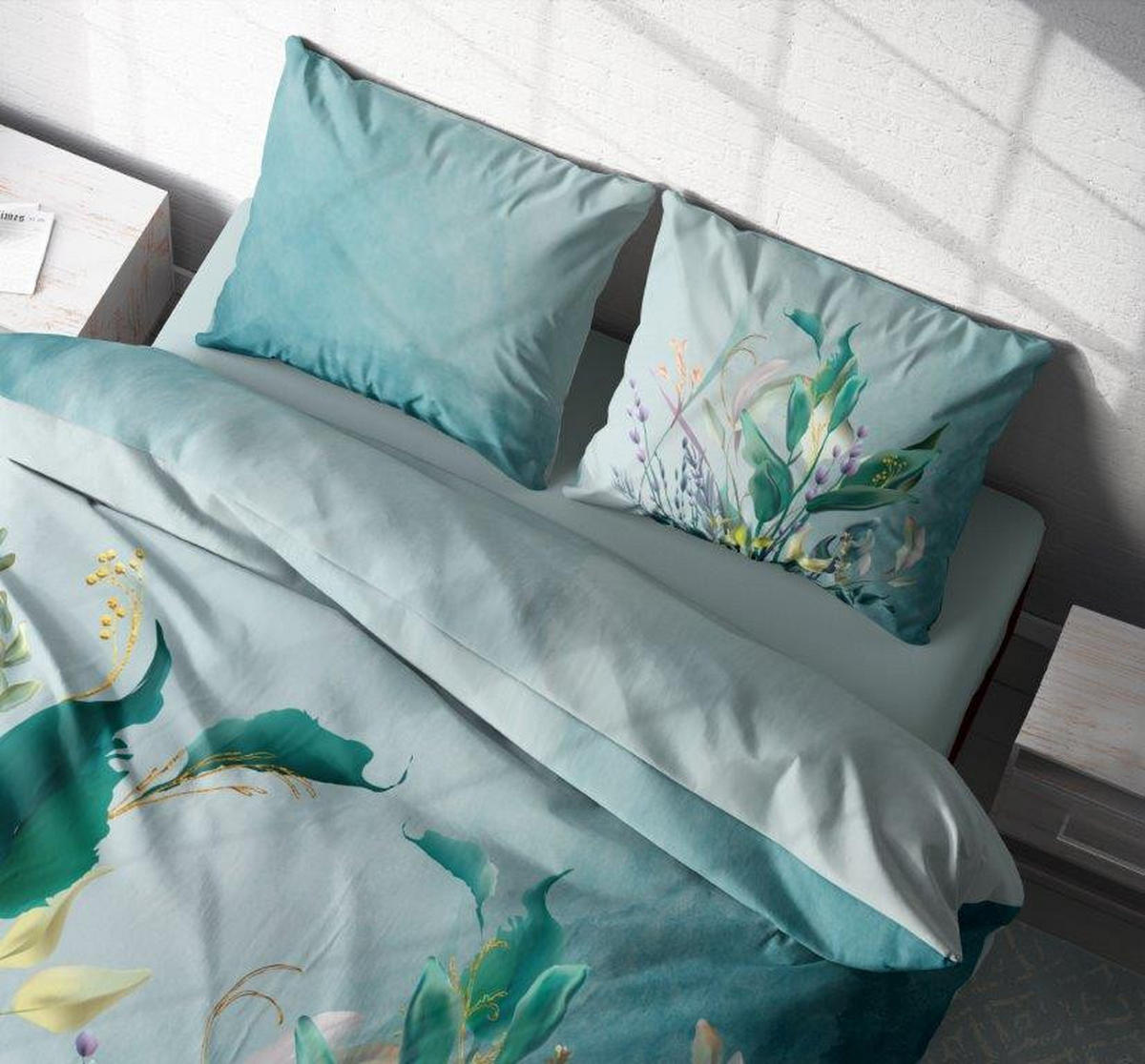 POSTELJINA SA DVA LICA 200/200 cm saten zelena  - zelena, Osnovno, tekstil (200/200cm) - Esposa