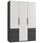 DREHTÜRENSCHRANK  in Graphitfarben, Weiß  - Schwarz/Graphitfarben, KONVENTIONELL, Holzwerkstoff/Metall (150/236/58cm) - Hom`in