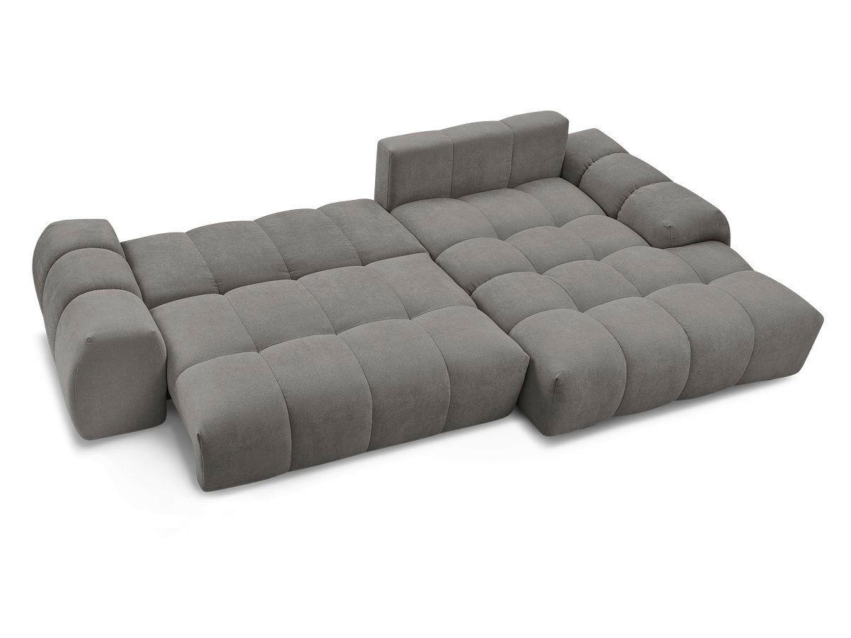 ECKSCHLAFSOFA EVEREST  mit Rücken echt, Armteil links, Armteil rechts Struktur Dunkelgrau  - Dunkelgrau/Schwarz, MODERN, Kunststoff/Textil (318/180cm) - Livetastic