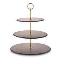 CUPCAKE-STÄNDER 3-stöckig - Goldfarben, Basics, Stein/Metall (30/25/20/35cm) - Echtwerk