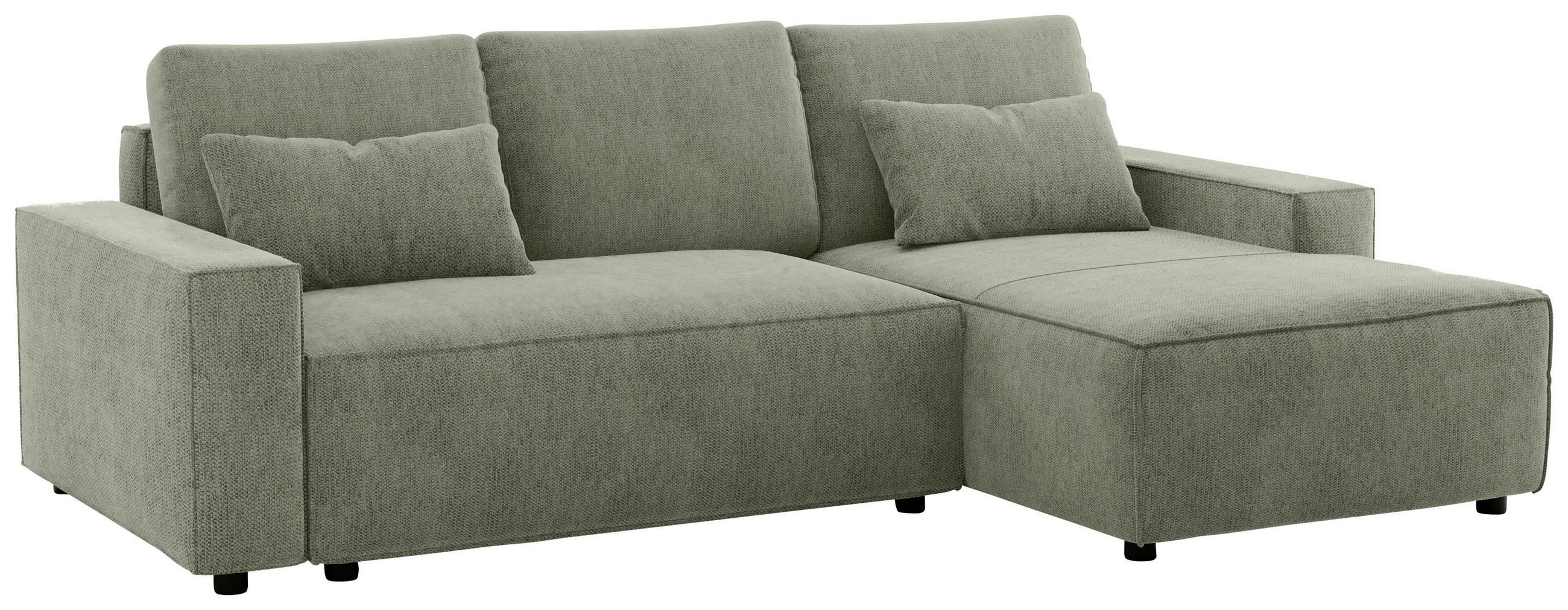 Thumbnail - Livetastic Eckschlafsofa, Dunkelgrün, Textil, Uni, 4-Sitzer, Füllung: Schaumstoff, 247x154 cm, seitenverkehrt erhältlich...
