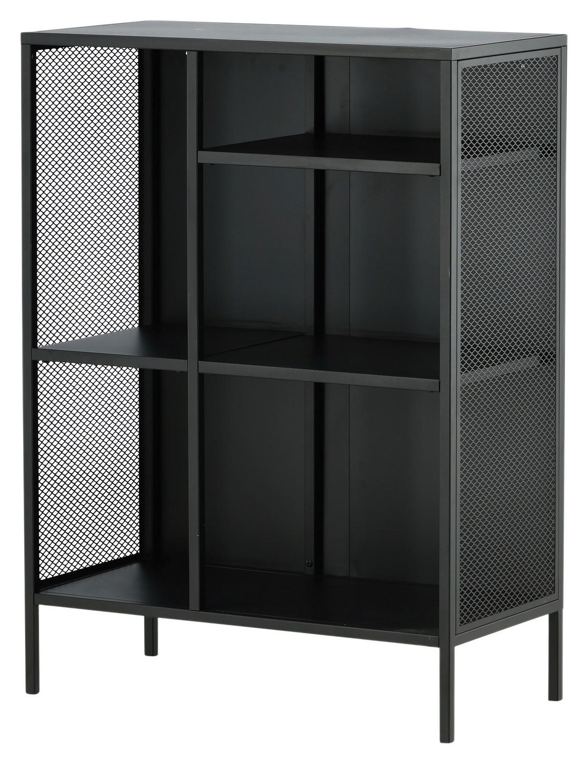 BÜCHERWAND Schwarz  - Schwarz, Design, Metall (80/110/40cm) - Livetastic