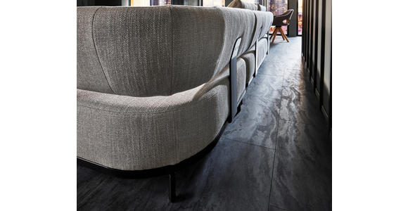 ECKSOFA in Flachgewebe Hellgrau 302/237 cm - Hellgrau/Schwarz, Design, Textil/Metall (302/237cm) - Dieter Knoll