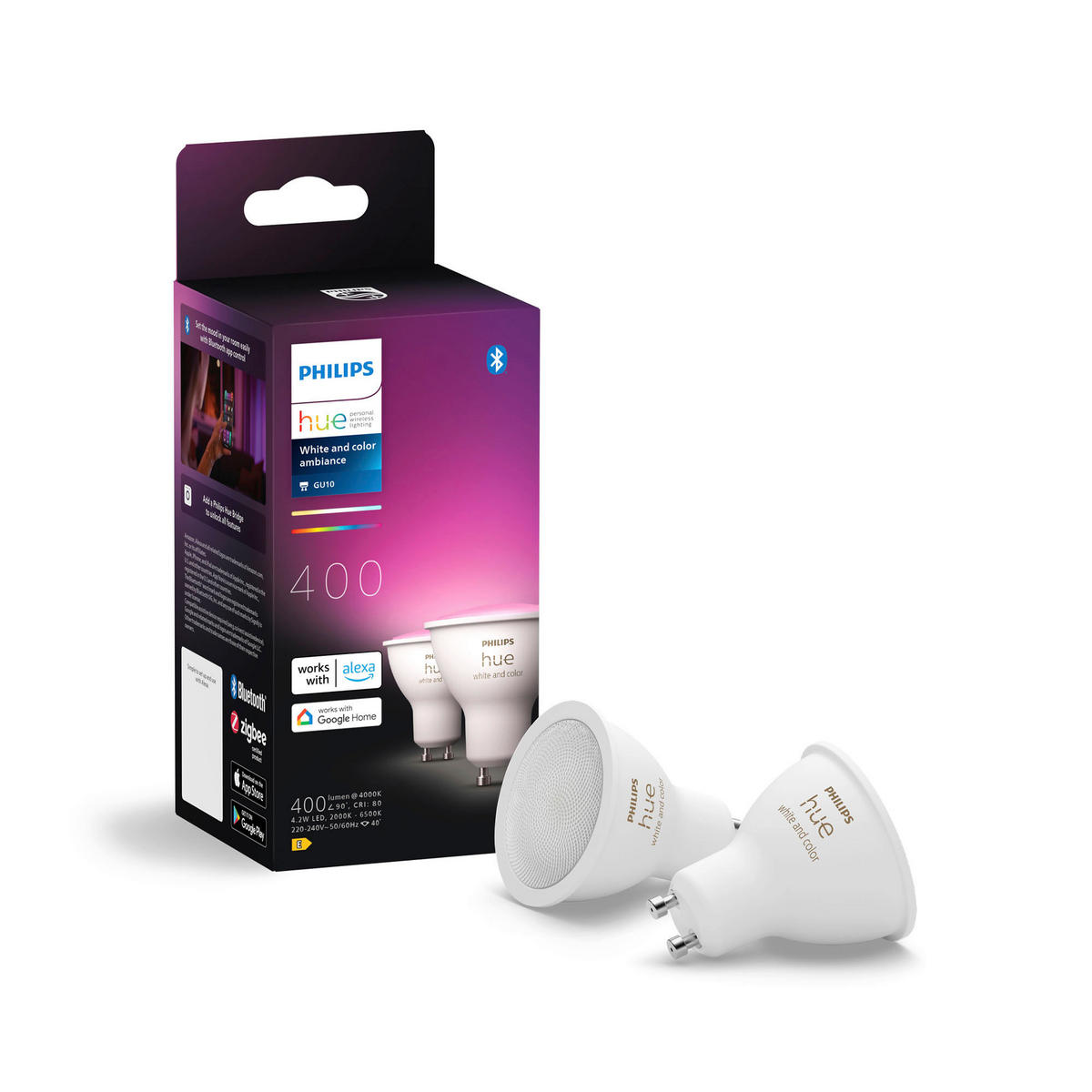 LED-LEUCHTMITTEL   GU10 4.2 W  - Weiss, Basics, Kunststoff (5,7/5/5cm) - Philips HUE