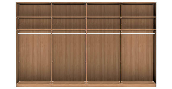 SCHWEBETÜRENSCHRANK 330/236/67 cm 4-türig Weiß, Buchefarben - Buchefarben/Weiß, Natur, Glas/Holz (330/236/67cm) - Linea Natura