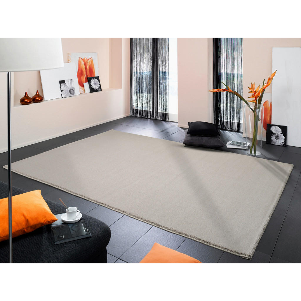 Thumbnail - Novel Webteppich, Beige, Textil, Uni, rechteckig, 65x130 cm, Oeko-Tex® Standard 100, für Fußbodenheizung geeignet, Teppi...