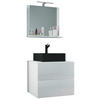 BADEZIMMER 3-teilig  in 61 cm  - Weiss/Schwarz, Modern, Glas/Keramik (61cm) - MID.YOU