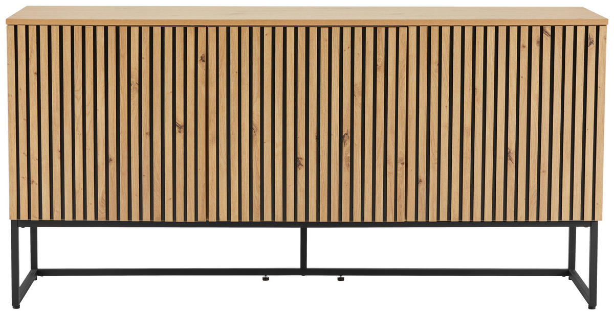 SIDEBOARD Bueno  in 160/80/40 cm  - Schwarz/Eiche Artisan, MODERN, Holzwerkstoff/Metall (160/80/40cm) - Xora