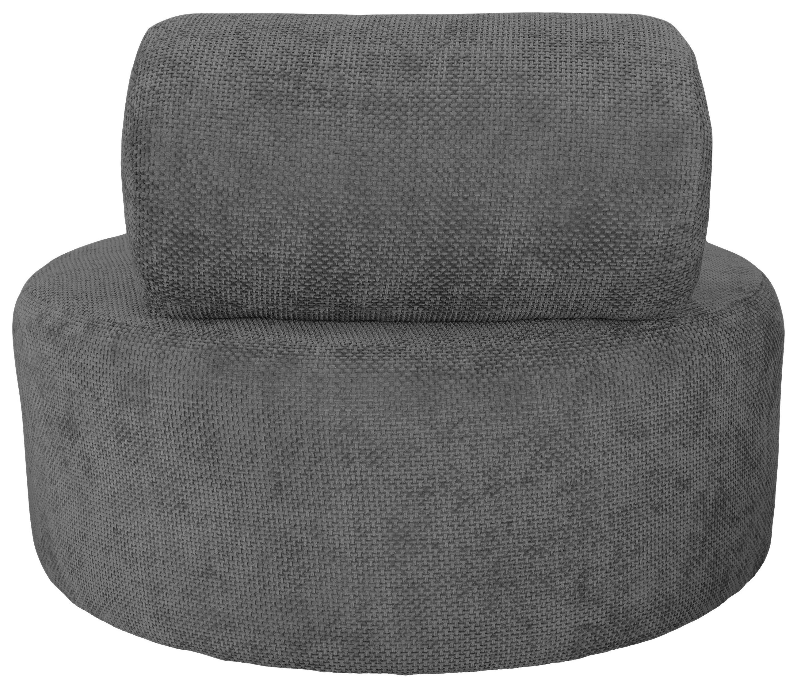 SESSEL in Struktur Dunkelgrau  - Dunkelgrau/Schwarz, Basics, Textil/Metall (88/70/88cm) - Livetastic