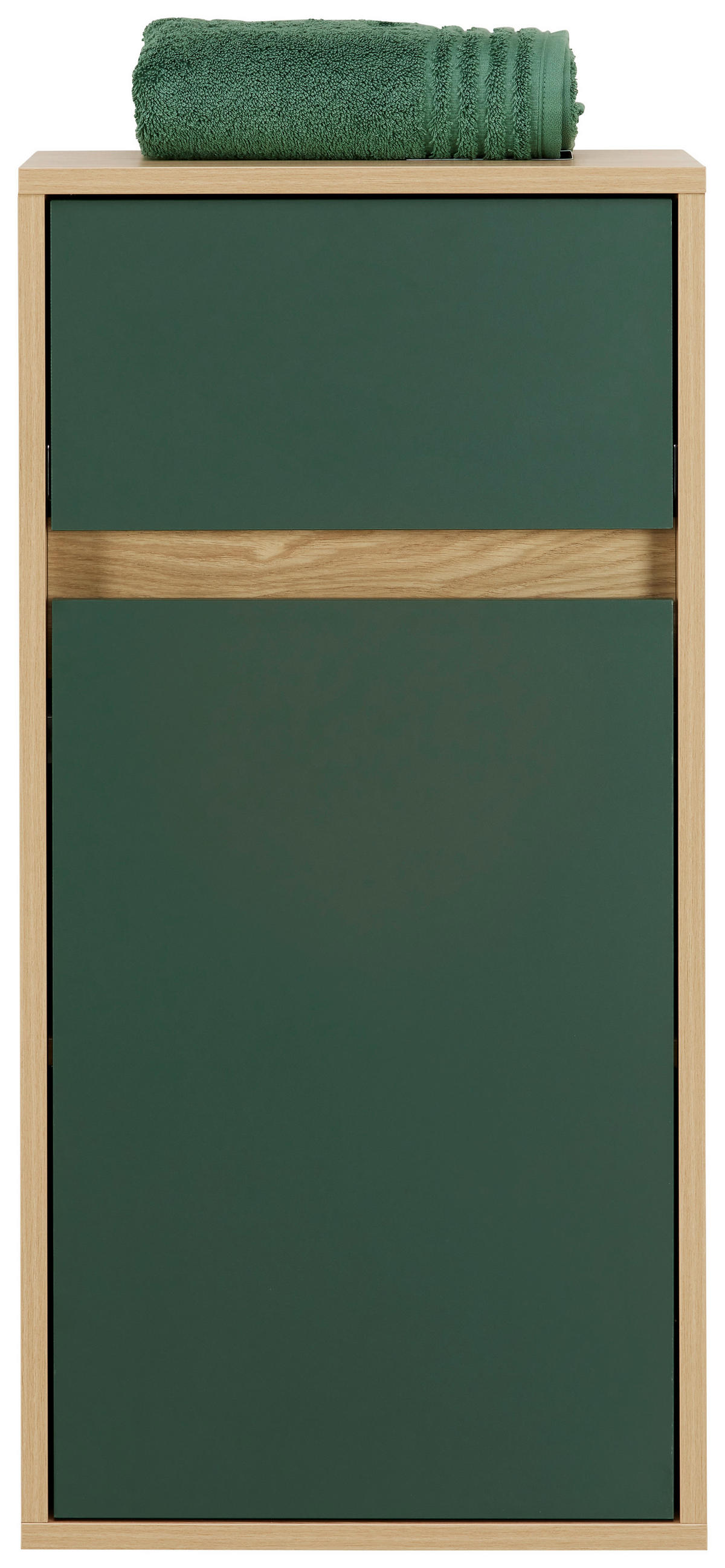 MIDISCHRANK 40,3/81,4/33,1 cm  - Waldgrün/Eichefarben, Basics, Holzwerkstoff (40,3/81,4/33,1cm) - Stylife