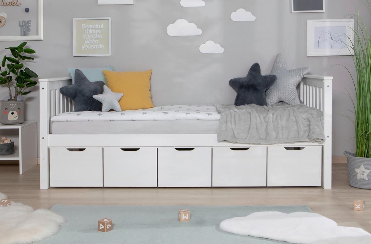 ETAGENBETT 90/200 cm Weiss  - Weiss, Modern, Holz (90/200cm) - MID.YOU