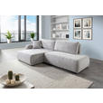 ECKSOFA Grau Flachgewebe Zierkissen, Rückenkissen, Bettkasten, Schlaffunktion, Rücken echt, Liegefläche im Originalstoff  - Schwarz/Grau, KONVENTIONELL, Kunststoff/Textil (145/260cm) - Carryhome