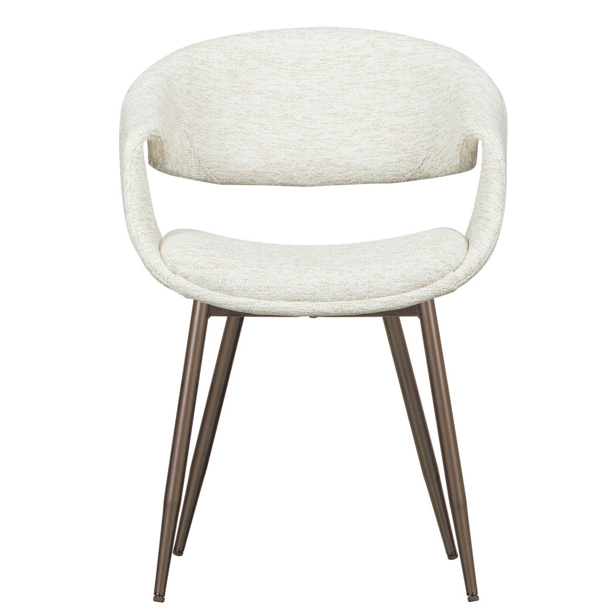 ARMLEHNSTUHL-SET 2 Stück  Webstoff  - Naturfarben/Kupferfarben, MODERN, Textil/Metall (57/78/57cm) - Livetastic