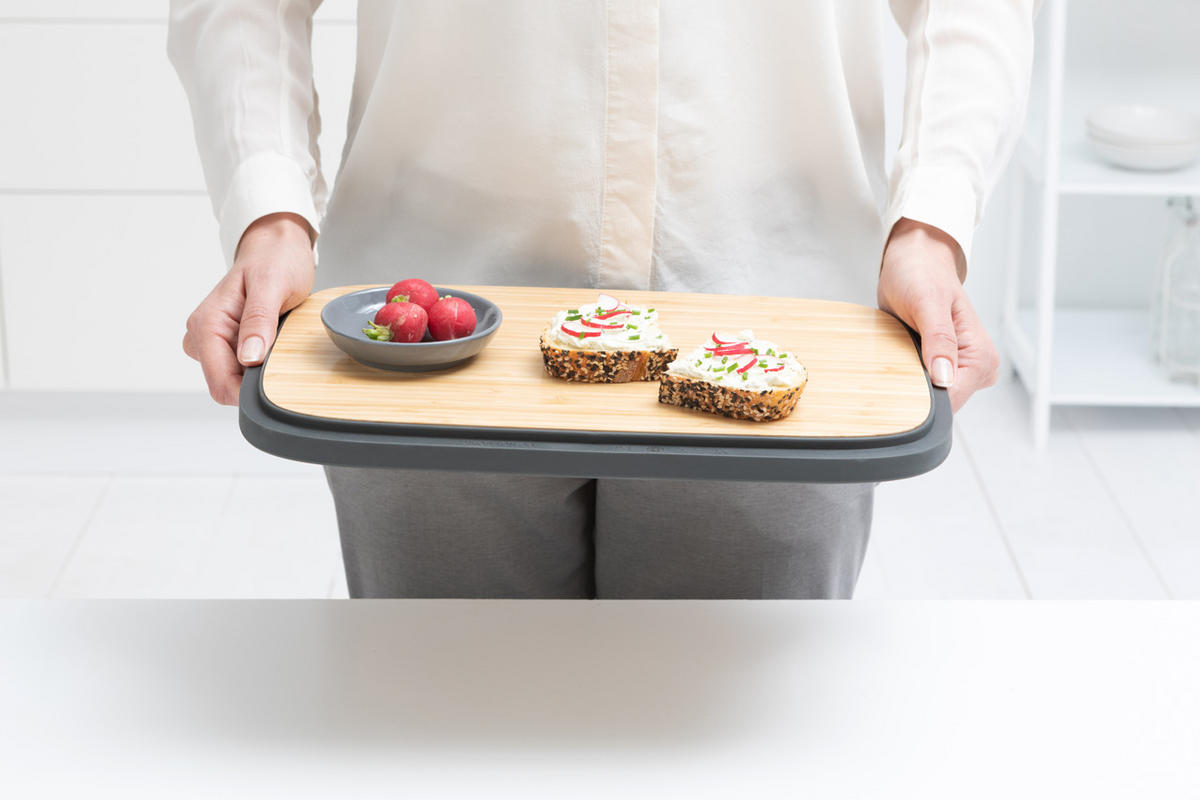 POSODA ZA KRUH   39.5/16.3/25.5 cm           - temno siva, Design, umetna masa/les (39.5/16.3/25.5cm) - Brabantia