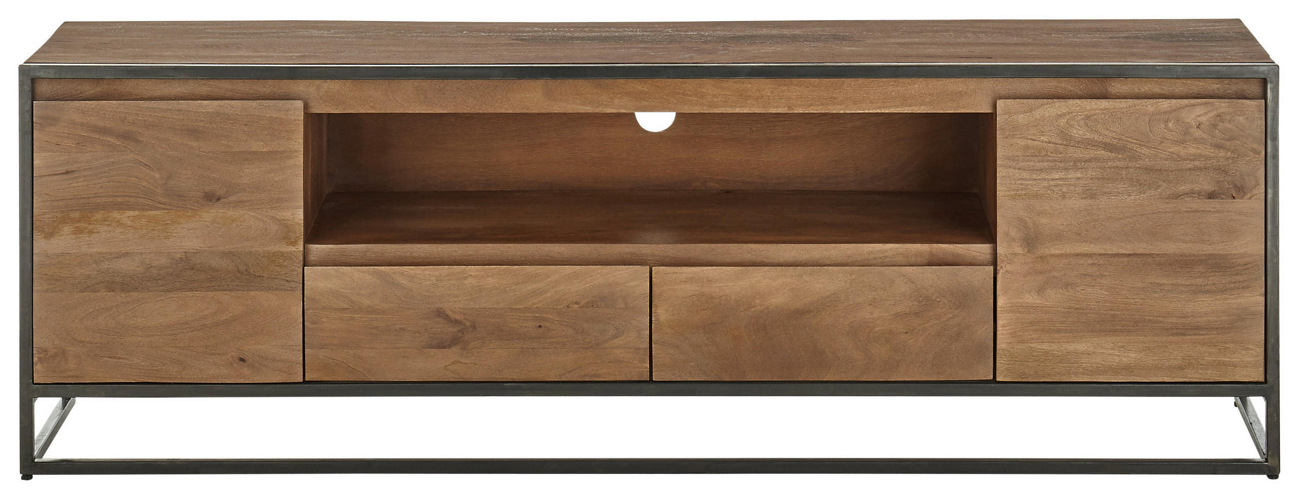 MID.YOU NÍZKA KOMODA, akácia, čierna, farba vlašského orecha, 188/61/40 cm