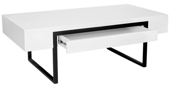 COUCHTISCH in Metall, Holzwerkstoff 120/60/42 cm  - Schwarz/Weiß, Design, Holzwerkstoff/Metall (120/60/42cm) - Novel