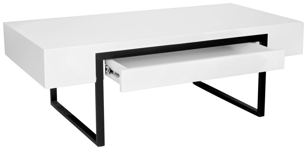 SOFFBORD i metall, trämaterial 120/60/42 cm  - vit/svart, Design, metall/trämaterial (120/60/42cm) - Novel