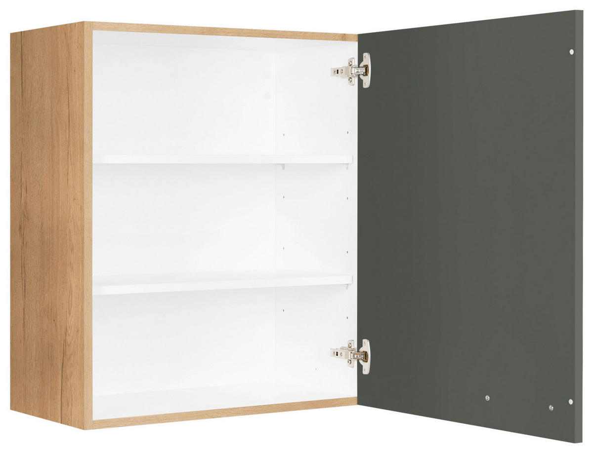 KÜCHENOBERSCHRANK 60/72/35 cm  in Grün, Eichefarben  - Eichefarben/Schwarz, MODERN, Holzwerkstoff/Metall (60/72/35cm) - Nobilia