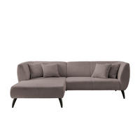 ECKSOFA Taupe Bouclé  - Taupe/Schwarz, MODERN, Holz/Textil (160/264cm) - MID.YOU