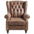 CHESTERFIELD-SESSEL Echtleder Dunkelbraun    - Dunkelbraun, LIFESTYLE, Leder (83/102/89cm) - Landscape