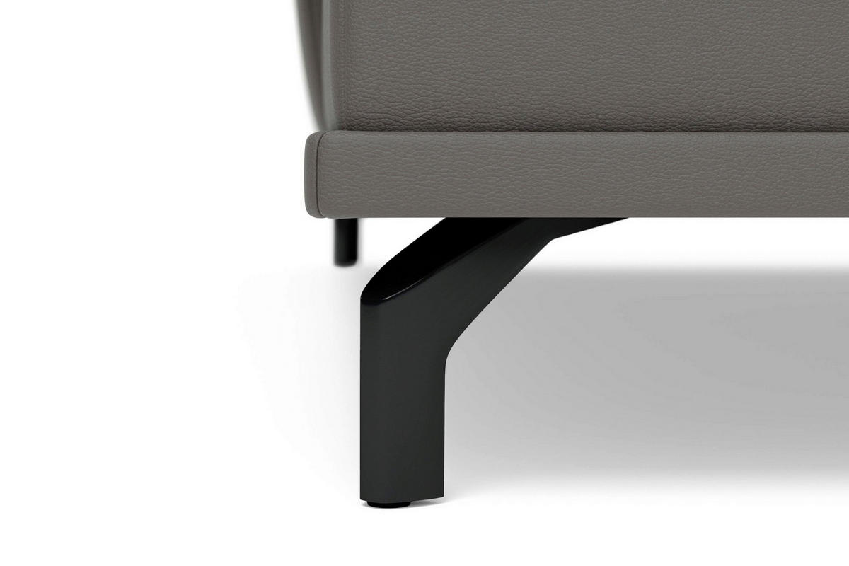 ROHOVÁ SEDAČKA, kůže, mokka - černá/mokka, Basics, kov/kůže (176/301cm) - Sit & More