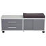 ROLLCONTAINER - Anthrazit/Alufarben, Design, Glas/Holzwerkstoff (133/55/40cm) - Novel