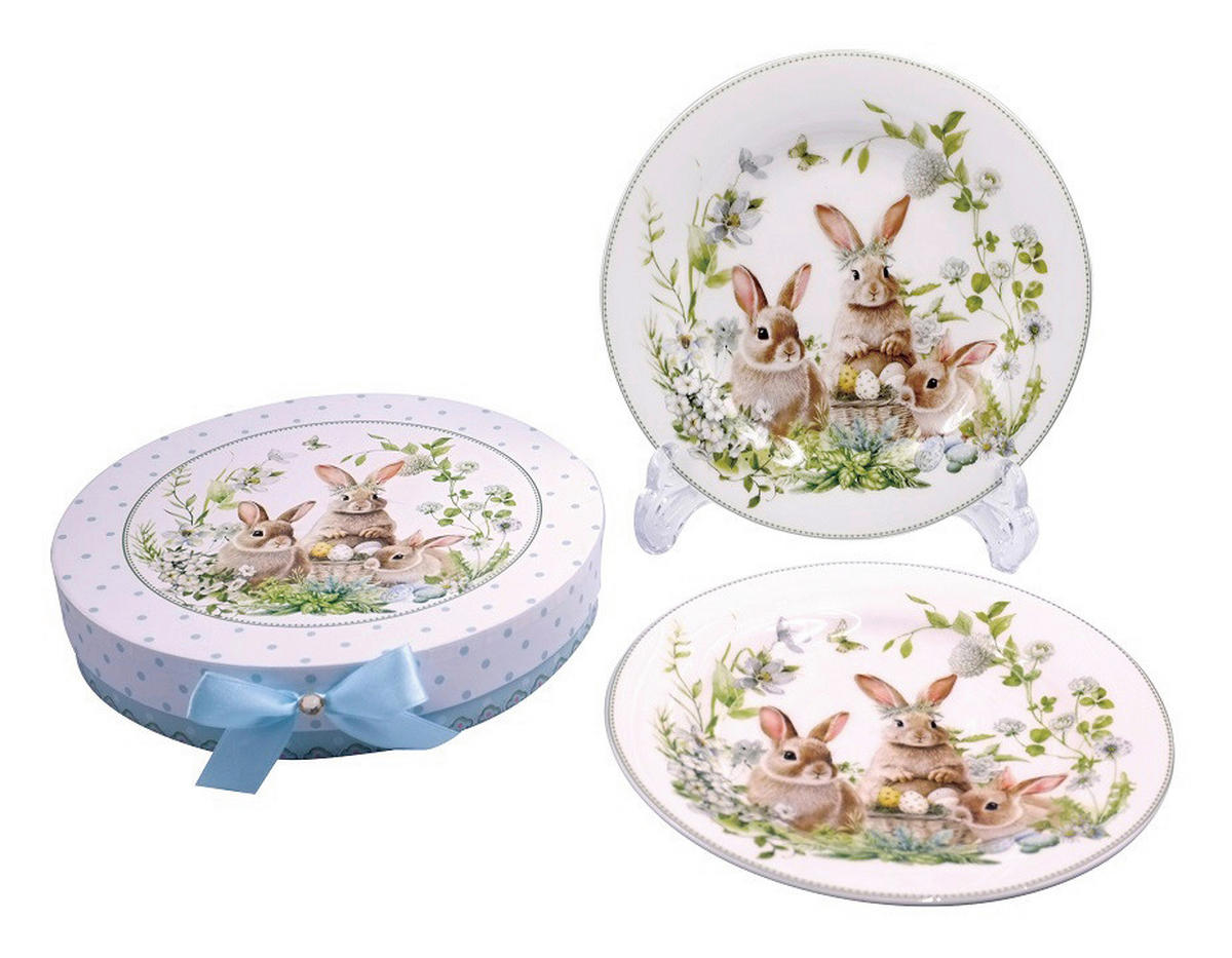 TORTENTELLER Grün, Braun 2-teilig 19,05 cm  - Braun/Grün, Basics, Karton/Keramik (19,05cm)