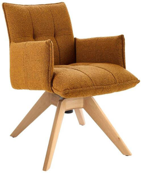 ARMLEHNSTUHL  in Webstoff  - Eichefarben/Bernsteinfarben, Design, Holz/Textil (57/86/65cm) - Valnatura