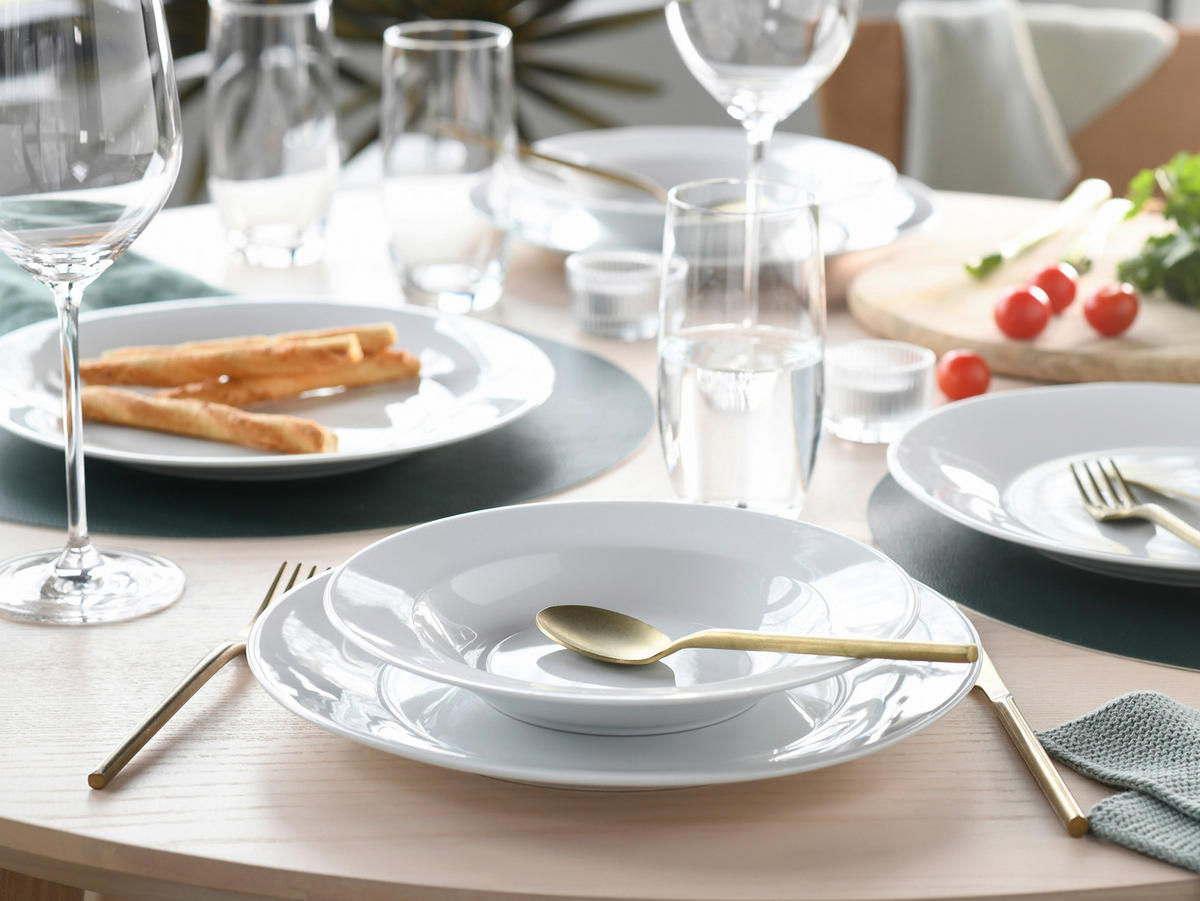 TAFELSERVICE Weiß Base weiß 12-teilig  - Weiß, Basics, Keramik - Creatable