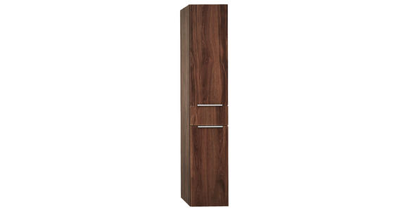 HOCHSCHRANK 30/160/30 cm - Chromfarben/Eichefarben, Design, Glas/Holzwerkstoff (30/160/30cm) - Dieter Knoll