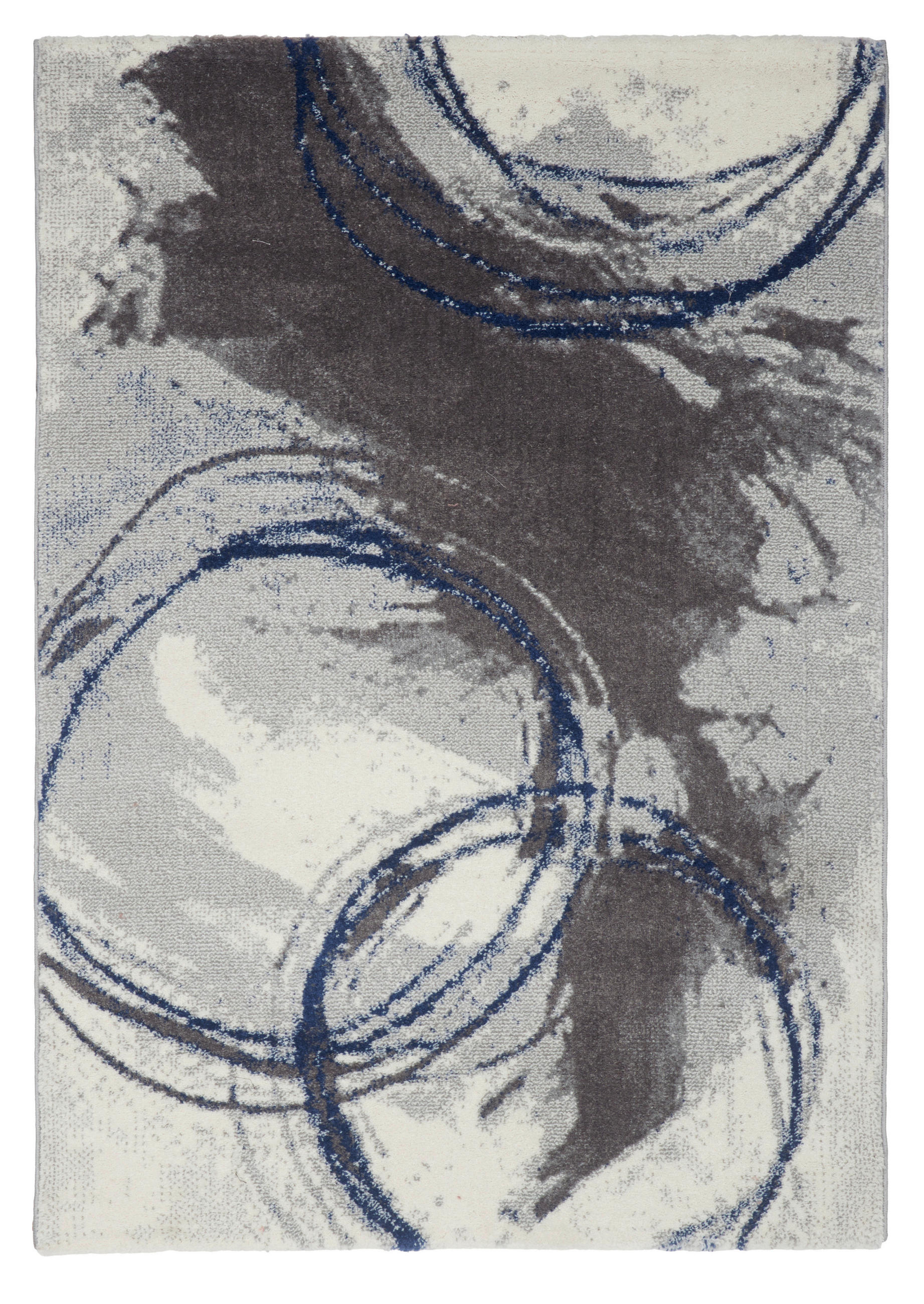 Webteppich Hellgrau/ Navy Mila 80x150 cm