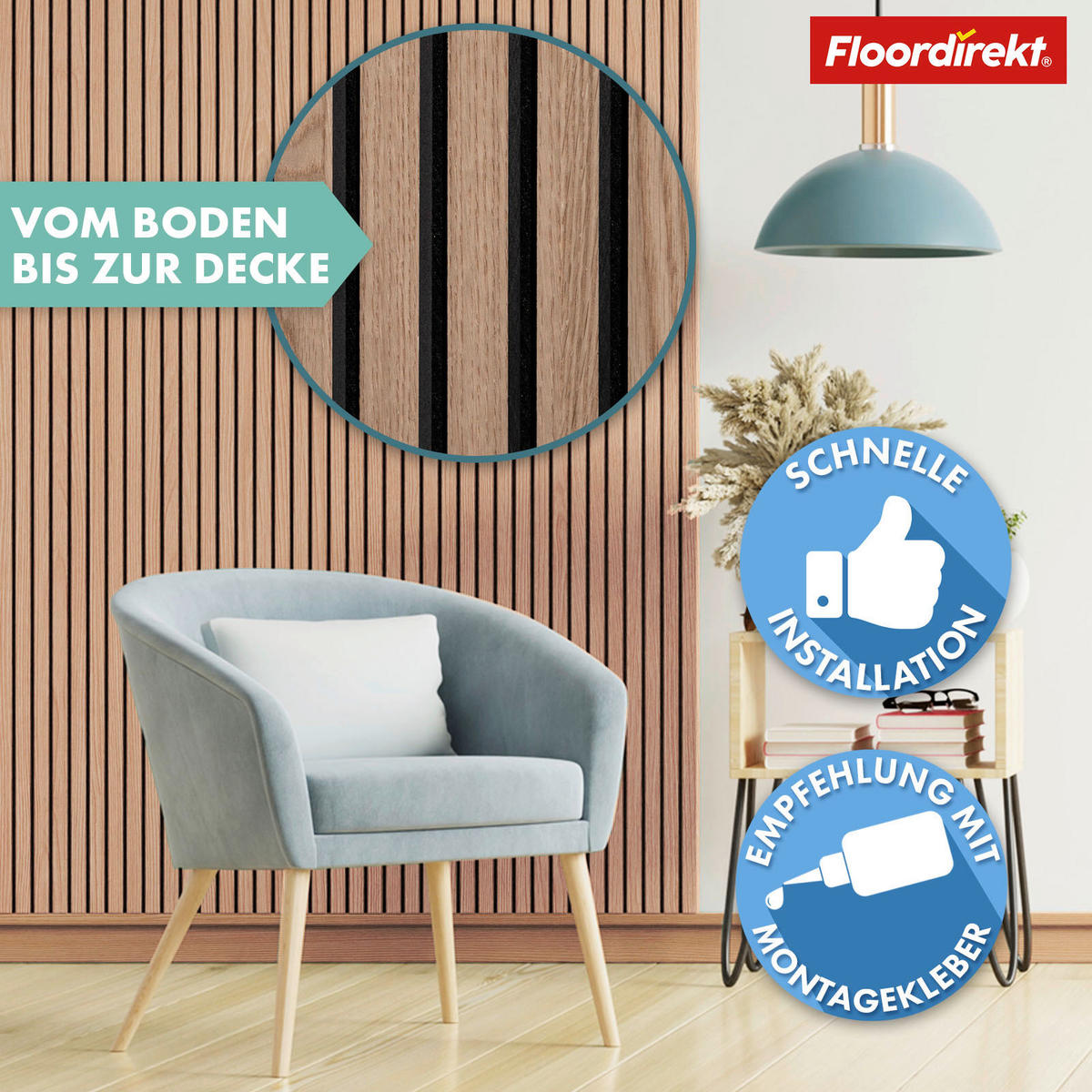 AKUSTIKPANEEL 27/275/2,1 cm  - Eichefarben, Basics, Holzwerkstoff (27/275/2,1cm) - Floordirekt