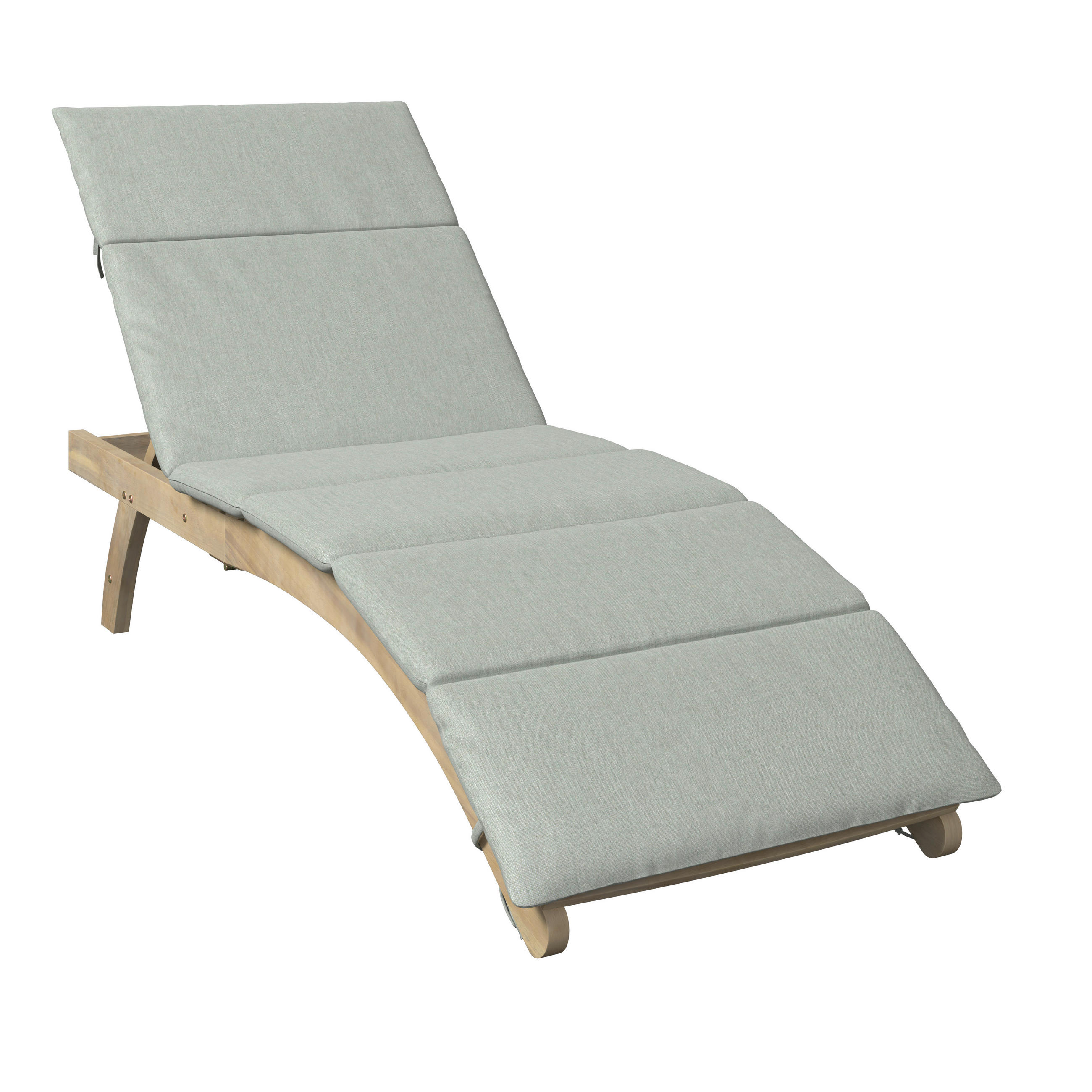 GARTENLIEGE 180/79/54 cm  - Hellgrau/Akaziefarben, Natur, Holz/Kunststoff (180/79/54cm) - Ambia Garden