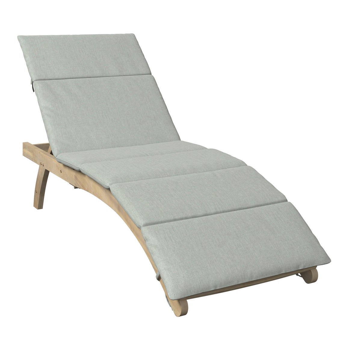 GARTENLIEGE 180/79/54 cm  - Hellgrau/Akaziefarben, Natur, Holz/Kunststoff (180/79/54cm) - Ambia Garden