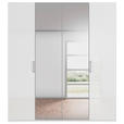 DREHTÜRENSCHRANK 201/223/61 cm,  in Weiß, Weiß Hochglanz, 4-türig  - Chromfarben/Edelstahlfarben, Basics, Glas/Holzwerkstoff (201/223/61cm) - Novel