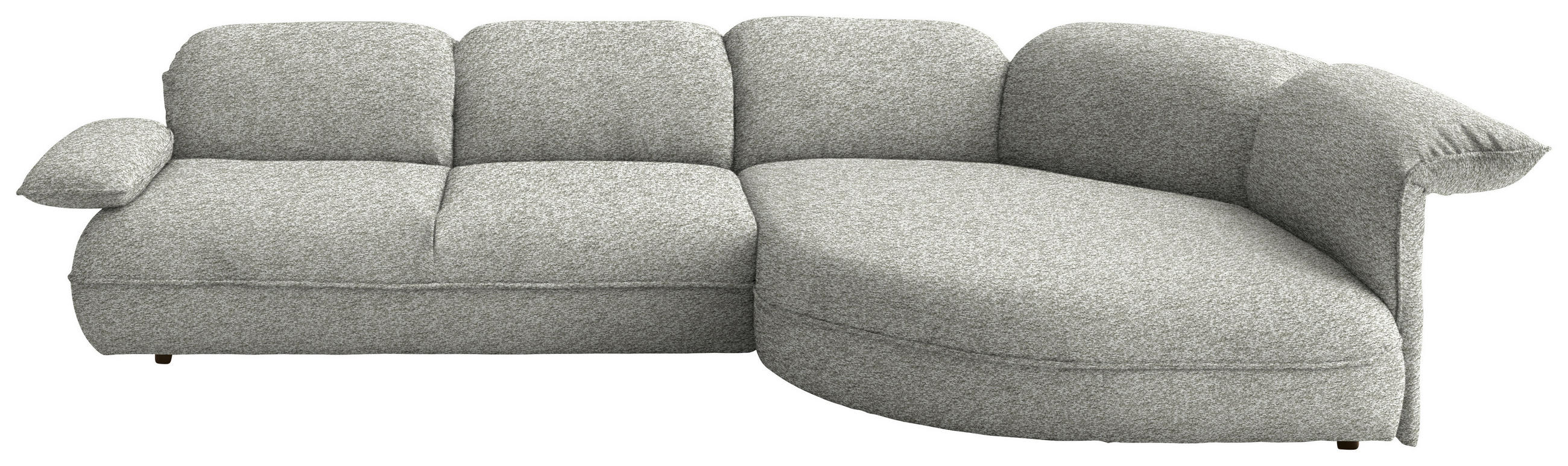 ECKSOFA Chenille Ecru  - Ecru/Schwarz, Design, Kunststoff/Textil (343/154cm) - Koinor