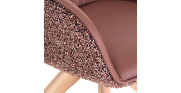 ARMLEHNSTUHL  Sitzfläche 360° drehbar, automatische Rückholfunktion Chenille, Lederlook  - Rotbraun/Eichefarben, KONVENTIONELL, Holz/Textil (60/83/65cm) - Landscape