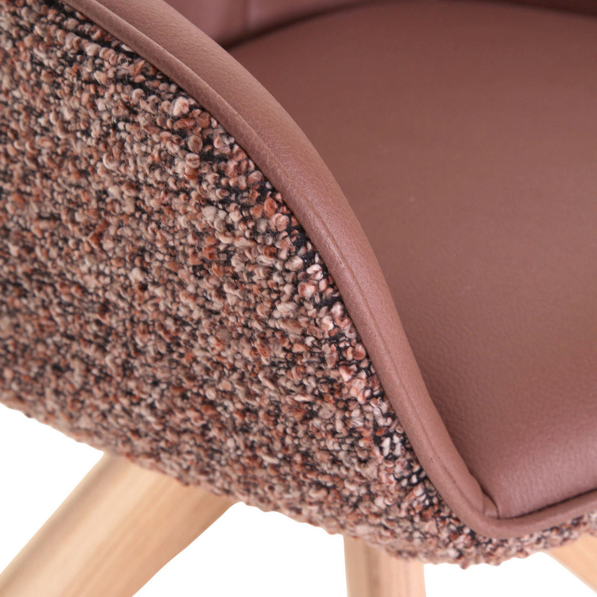 ARMLEHNSTUHL  in Chenille, Lederlook  - Rotbraun/Eichefarben, KONVENTIONELL, Holz/Textil (60/83/65cm) - Landscape
