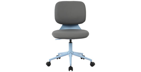 DREHSTUHL Webstoff Blau, Grau  - Blau/Grau, KONVENTIONELL, Kunststoff/Textil (57/82-91/57cm) - Venda