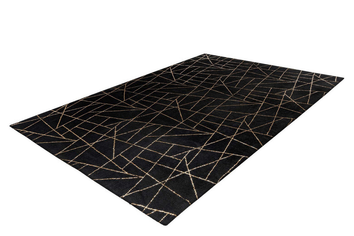 FLACHWEBETEPPICH 120/170 cm Bijou 125 Schwarz / Gold  - Goldfarben/Schwarz, Konventionell, Textil (120/170cm)