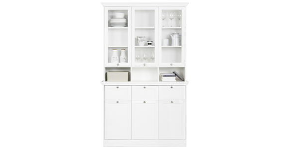VITRINE in Weiß - Schwarz/Weiß, LIFESTYLE, Holzwerkstoff/Metall (120/200/40cm) - Carryhome