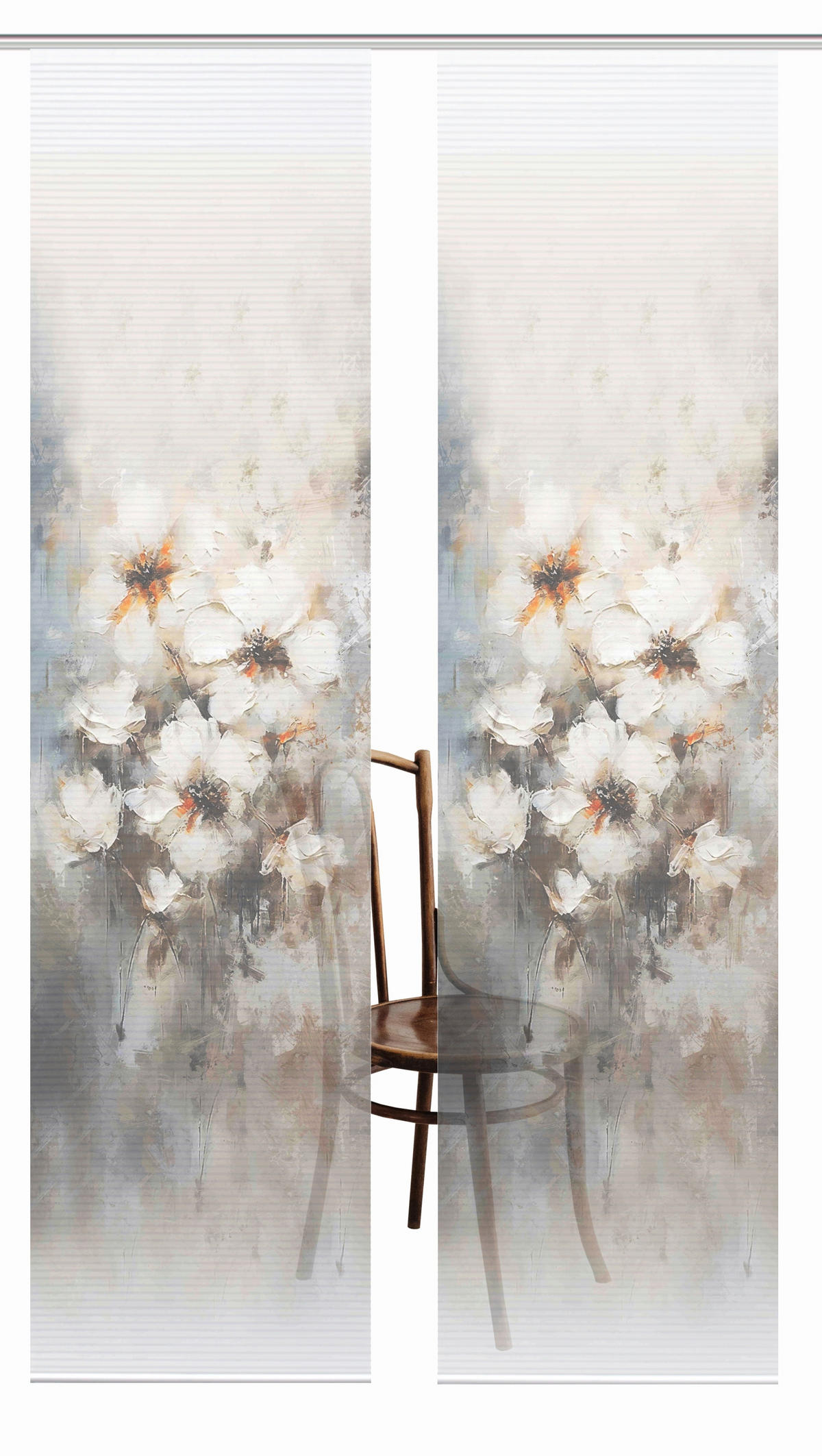 FLÄCHENVORHANG  2 Stück  blickdicht  60/245 cm   - Hellgrau/Naturfarben, Natur, Textil (60/245cm)