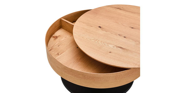 COUCHTISCH in Holz, Holzwerkstoff 78/78/41 cm  - Eichefarben/Schwarz, Natur, Holz/Holzwerkstoff (78/78/41cm) - Waldwelt