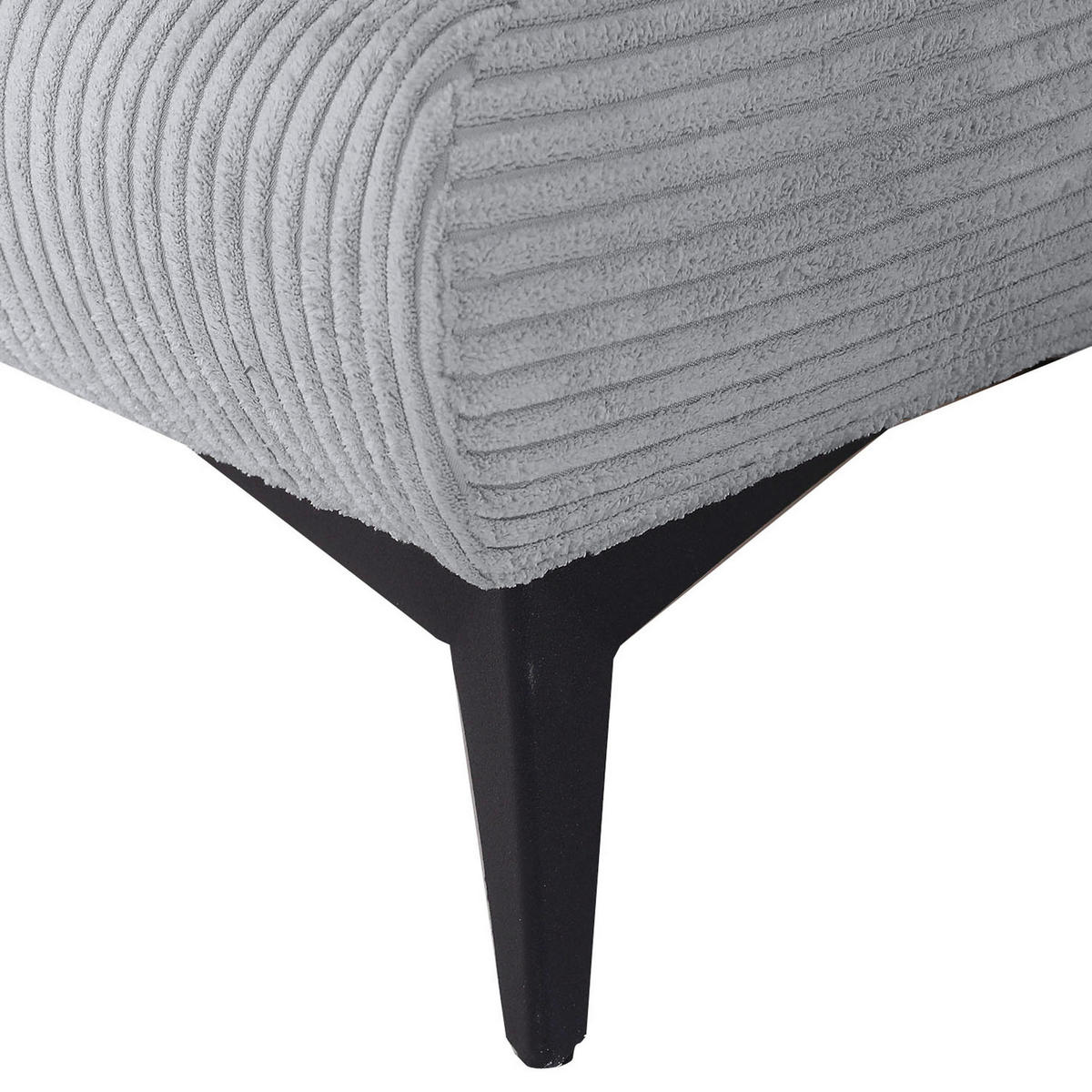 SCHLAFSOFA Cord Hellgrau  - Hellgrau/Schwarz, KONVENTIONELL, Textil/Metall (200/78/95cm) - home24