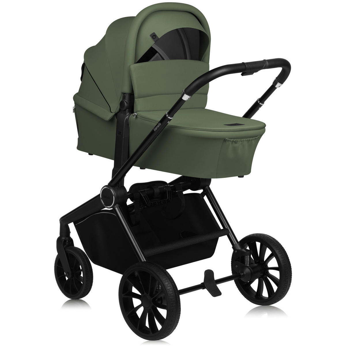 KINDERWAGENSET  Mika Plus 3 in 1  Green Olive  - Schwarz/Olivgrün, Basics, Textil (93/62/110cm) - Lionelo