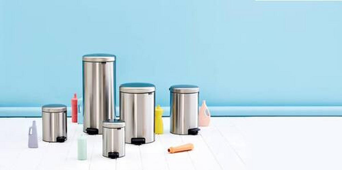 ABFALLEIMER NEW ICON 12 L  - Silberfarben, Basics, Kunststoff/Metall (25.1/41.1/33.8cm) - Brabantia